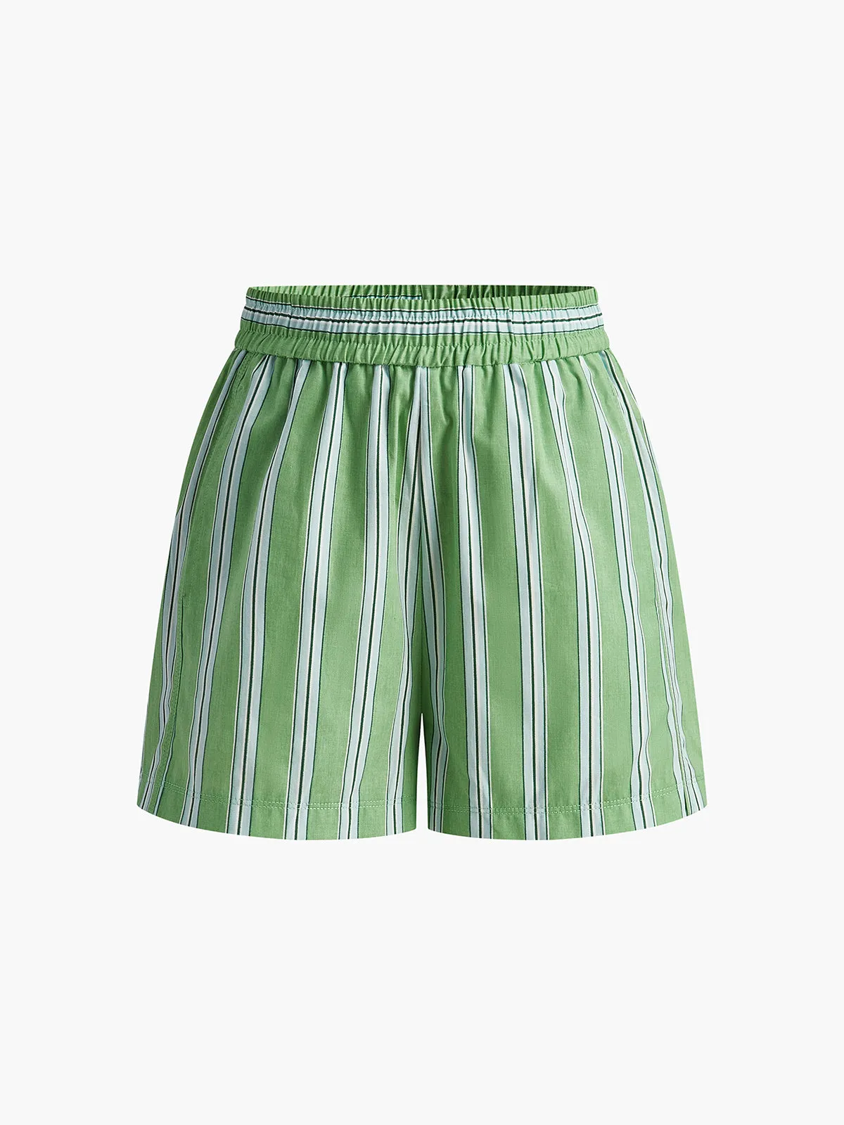 Cotton Pinstripe Baggy Shorts sold by COMMENSE