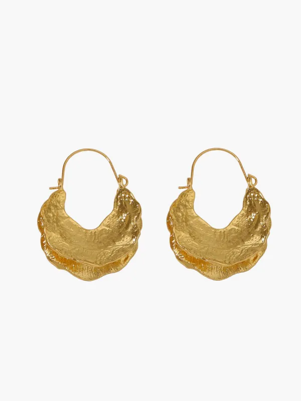 Fulani Basket Gold Round Earrings sold by COMMENSE