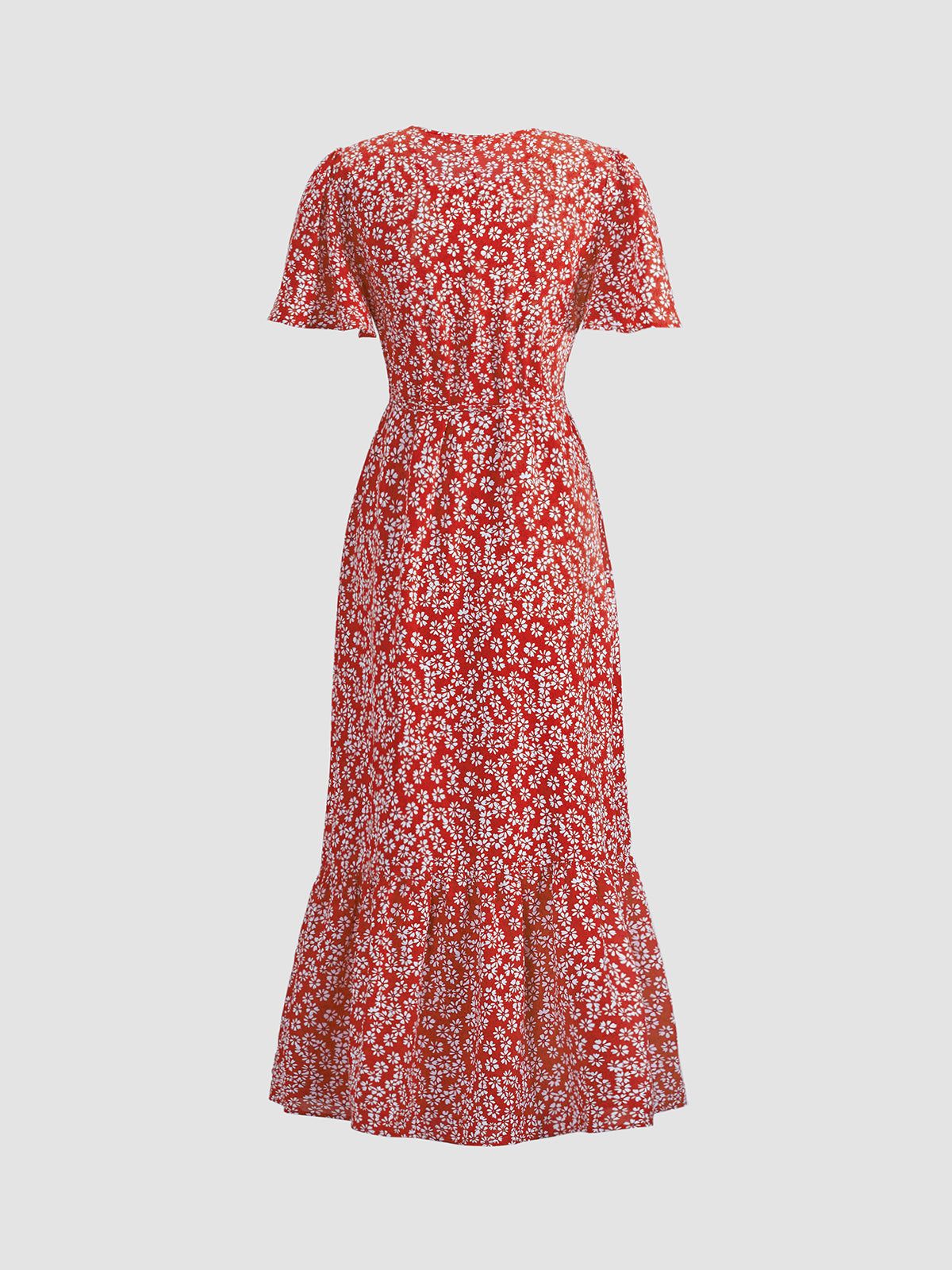 Ruby Daisies Floral Ruffle Hem Wrap Midi Dress sold by COMMENSE product image thumbnail 2