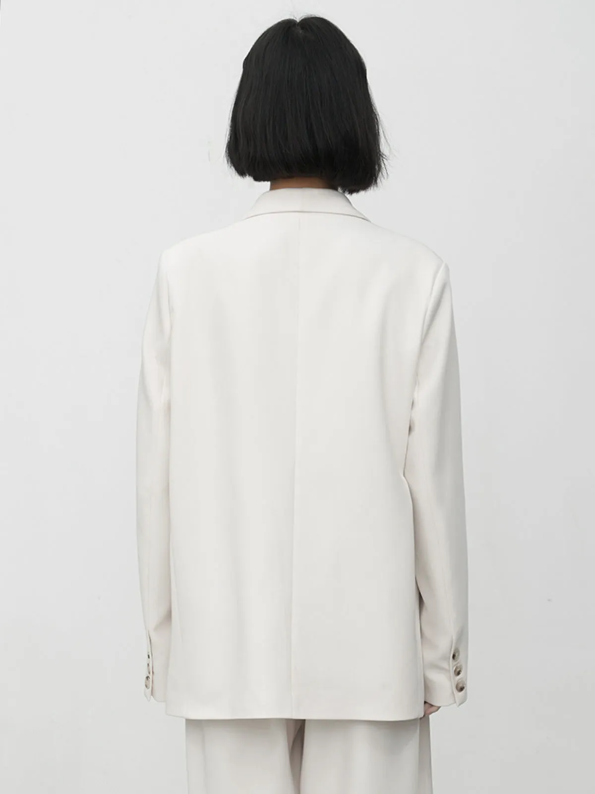 Asymmetric Buttoned Structured Blazer sold by COMMENSE product image thumbnail 4