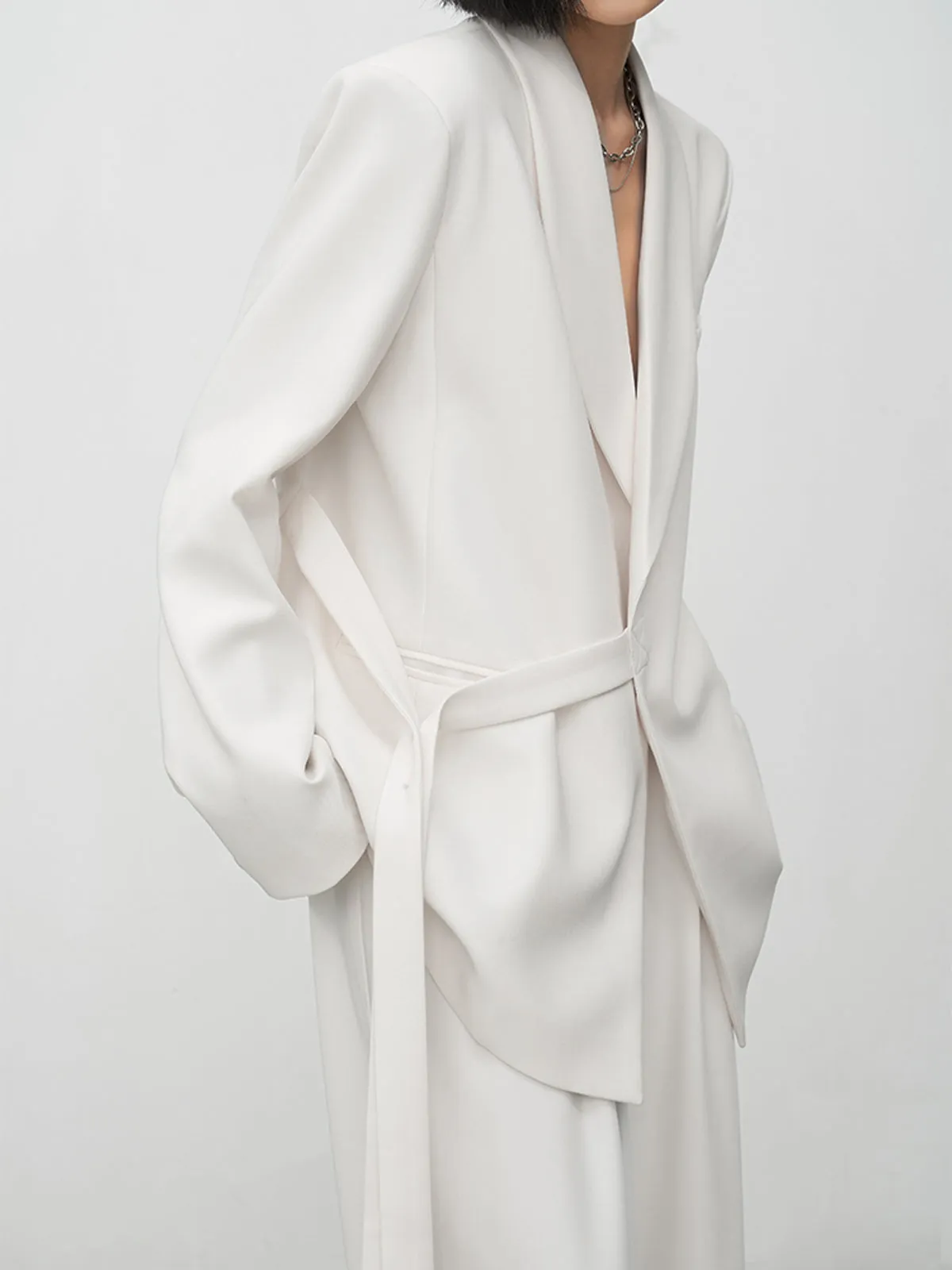 Asymmetric Buttoned Structured Blazer sold by COMMENSE product image thumbnail 2