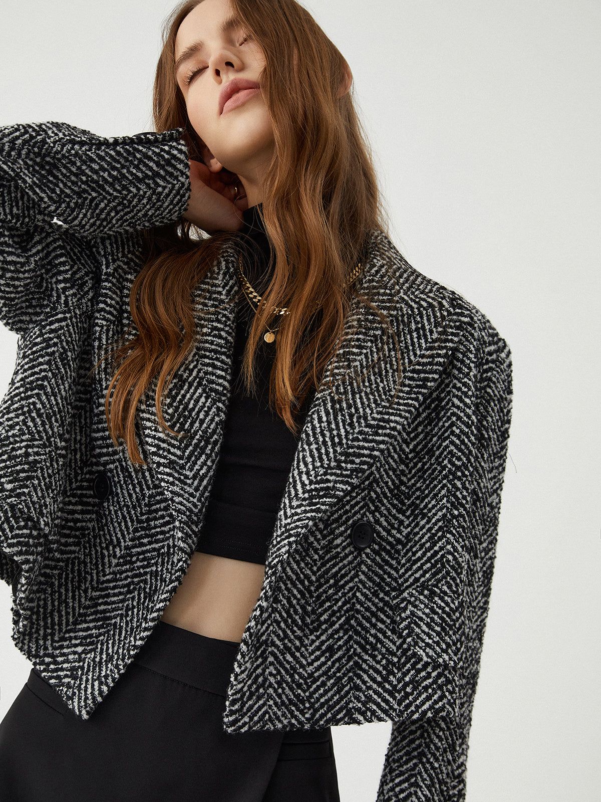 Single Breasted Cropped Short Blazer sold by COMMENSE product image thumbnail 3