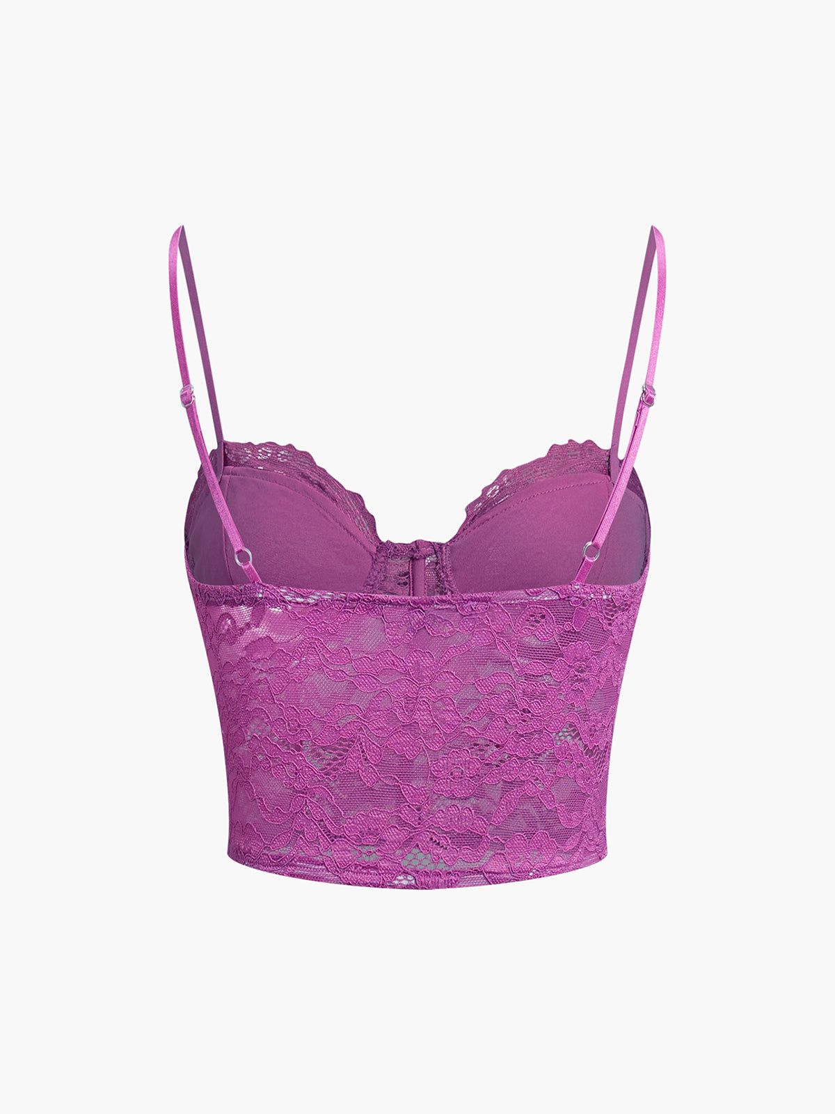 Lace Adjustable Strap Corset Crop Top sold by COMMENSE product image thumbnail 3