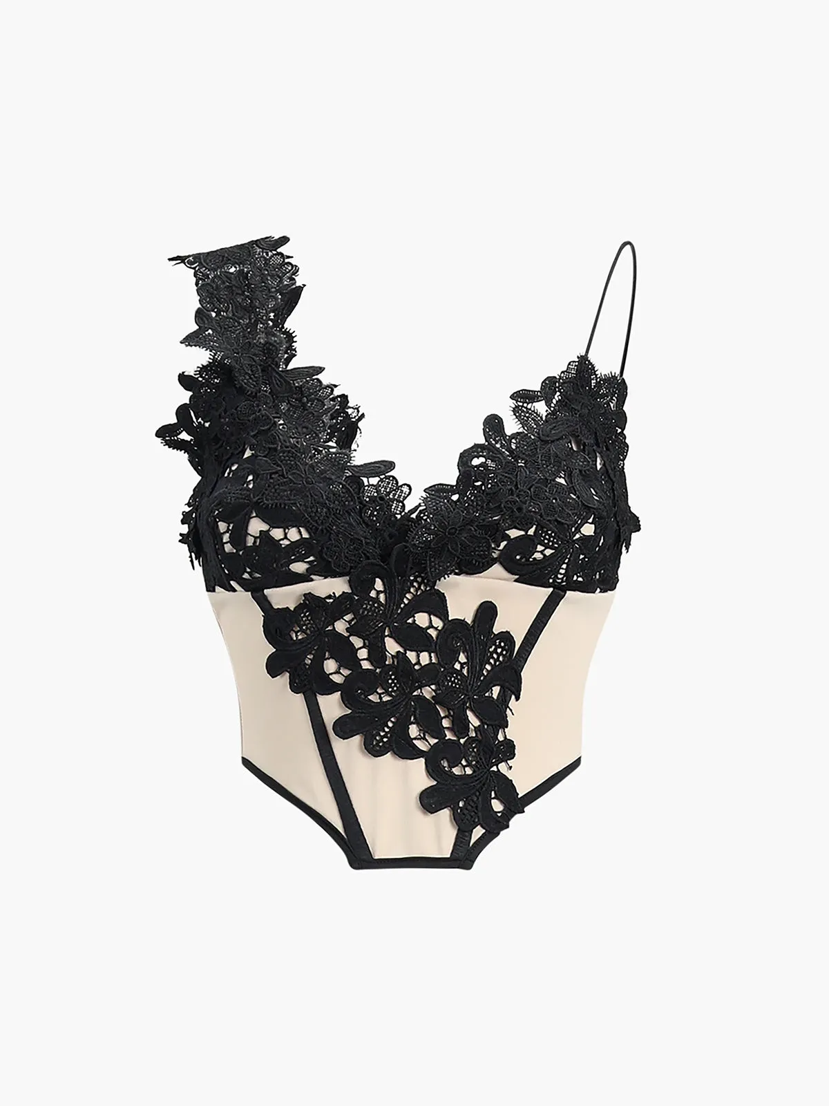 Floral Lace Trim Cami Top sold by COMMENSE