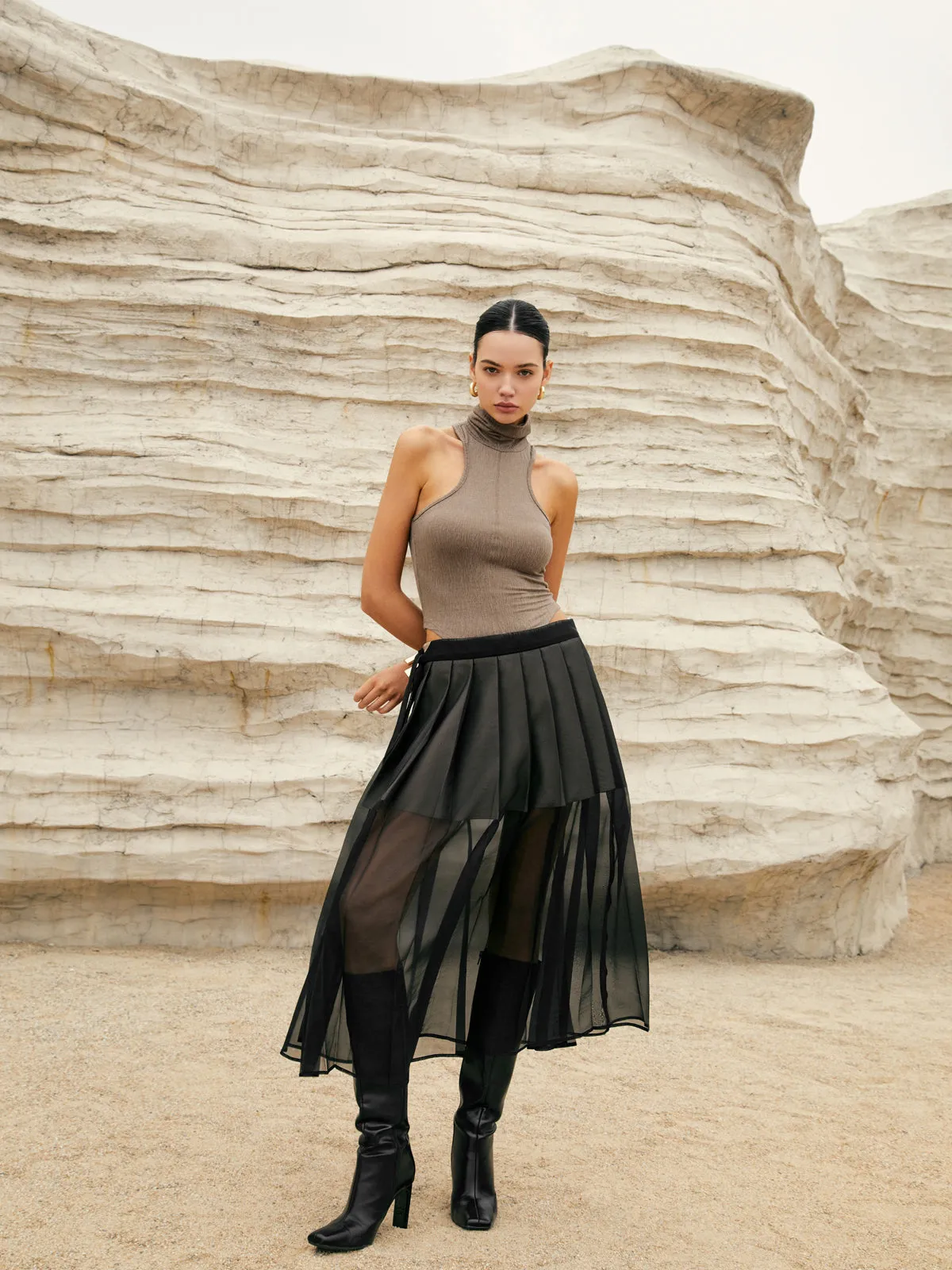 Turtleneck Racerback Tank Top sold by COMMENSE product image thumbnail 2