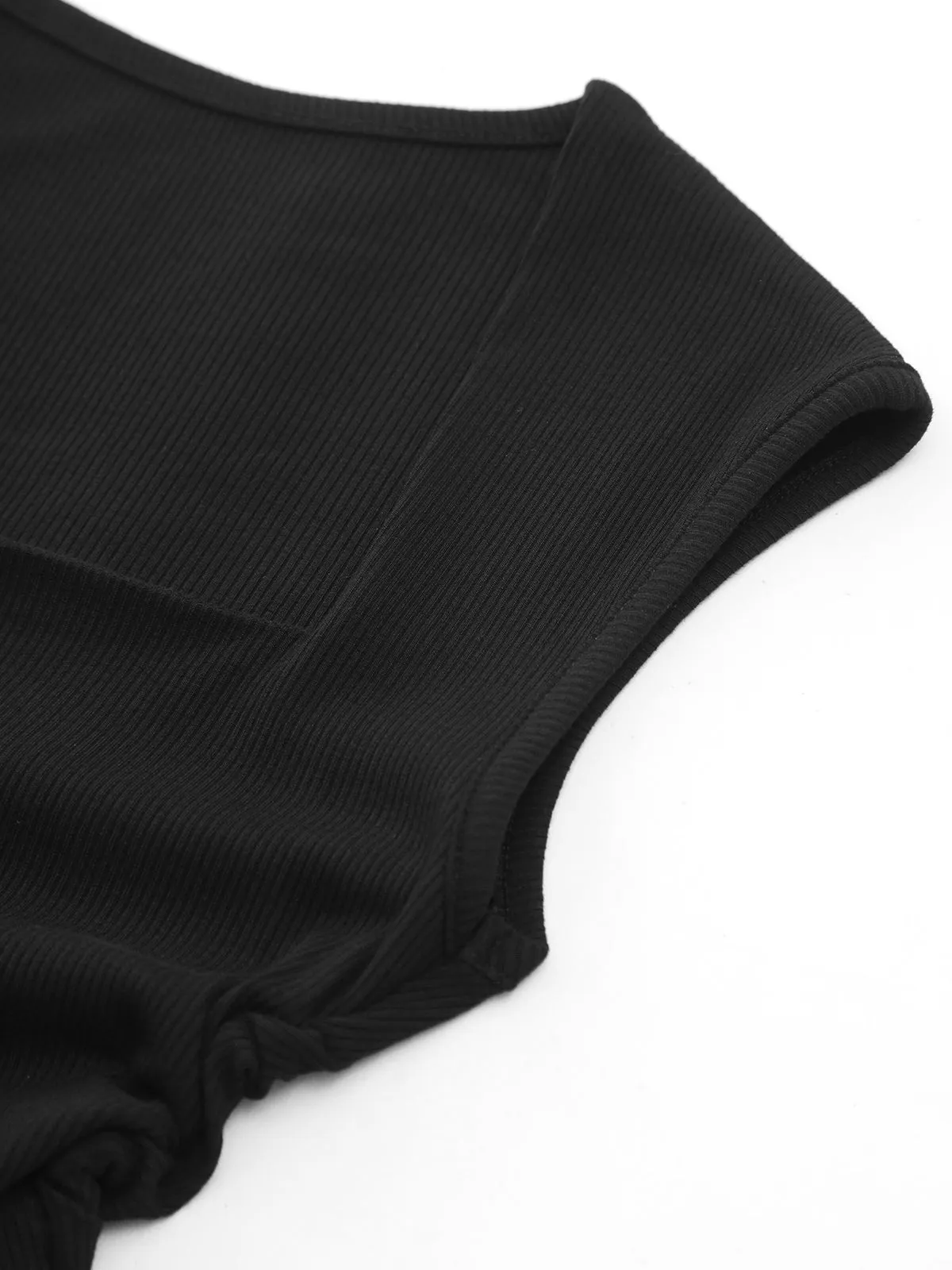 Solid Basic Cap Sleeve Top sold by COMMENSE product image thumbnail 3