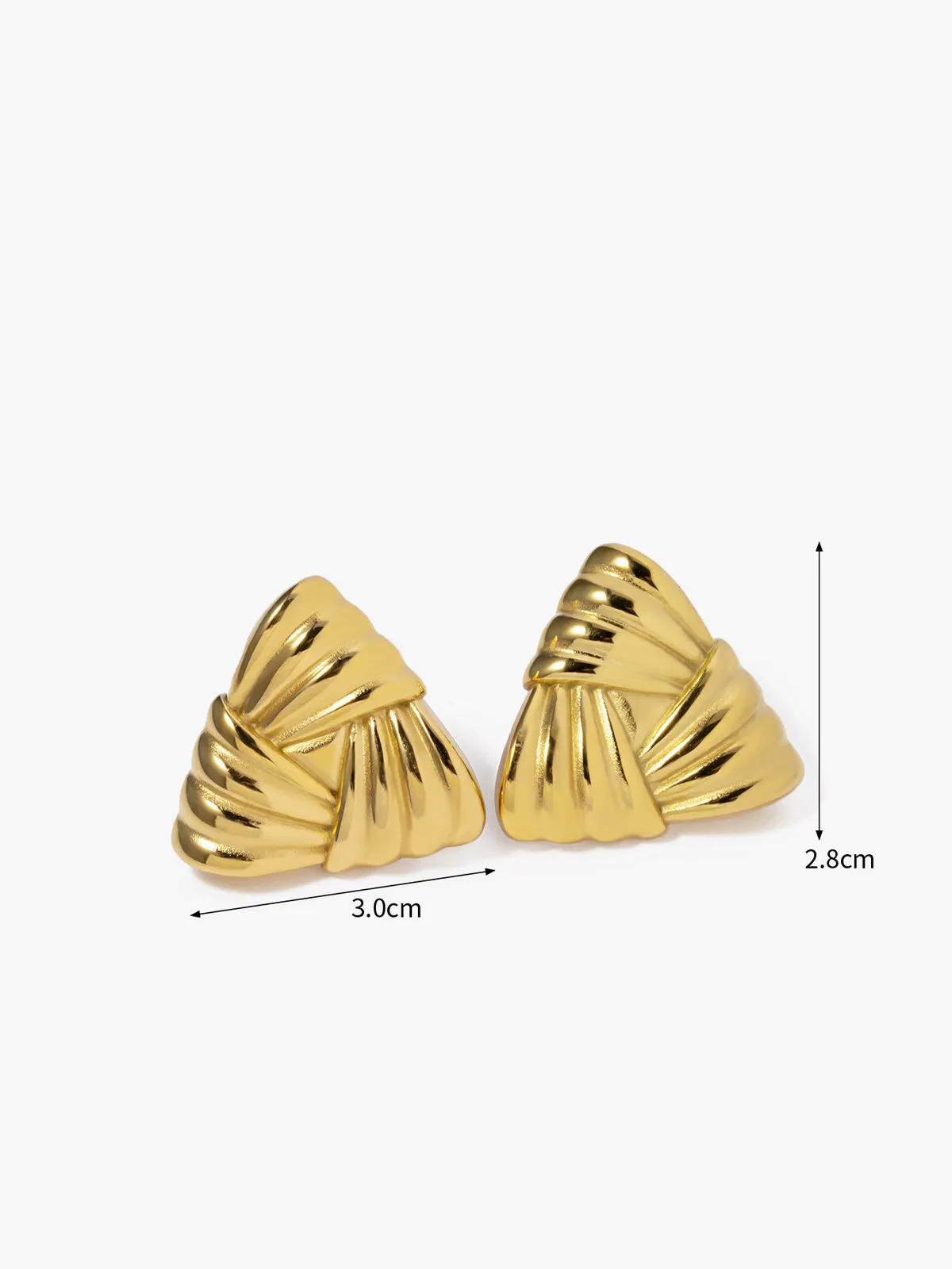 Braided Textured Triangle Earrings sold by COMMENSE product image thumbnail 2