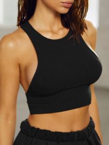 Cropped Halter Backless Tank Top sold by COMMENSE
