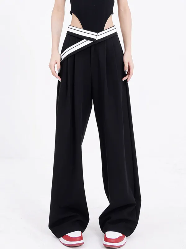 Reverse Waistband Baggy Wide Leg Pants made by COMMENSE