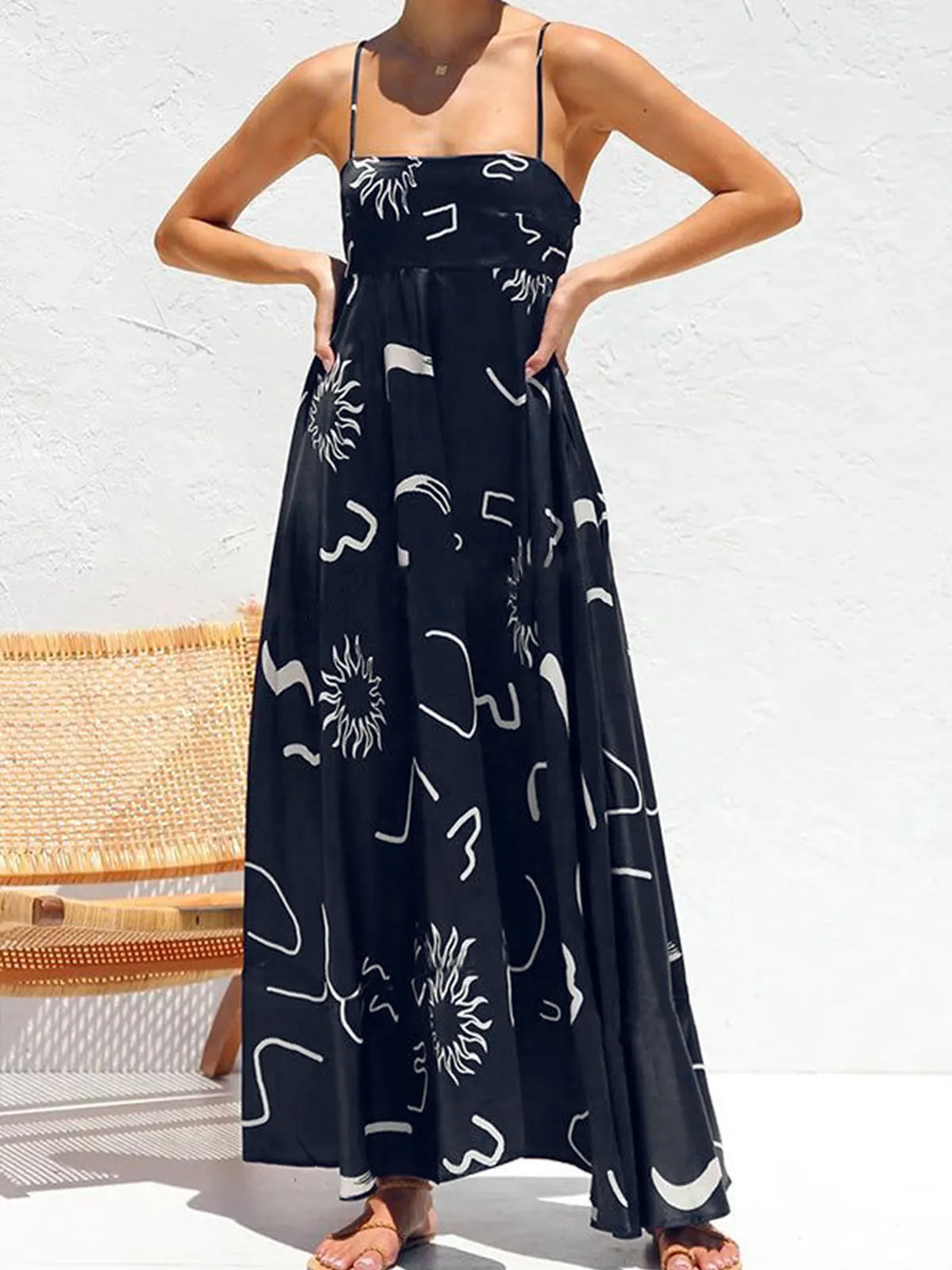 Printed Cami Long Dress sold by COMMENSE product image thumbnail 3