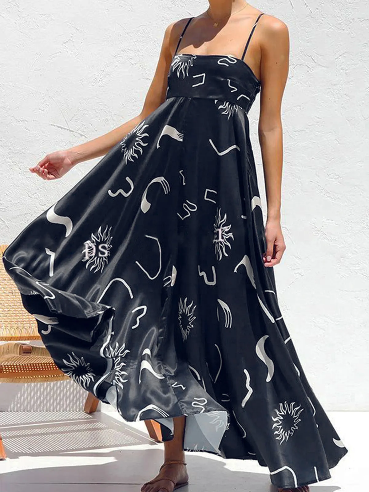 Printed Cami Long Dress sold by COMMENSE product image thumbnail 4