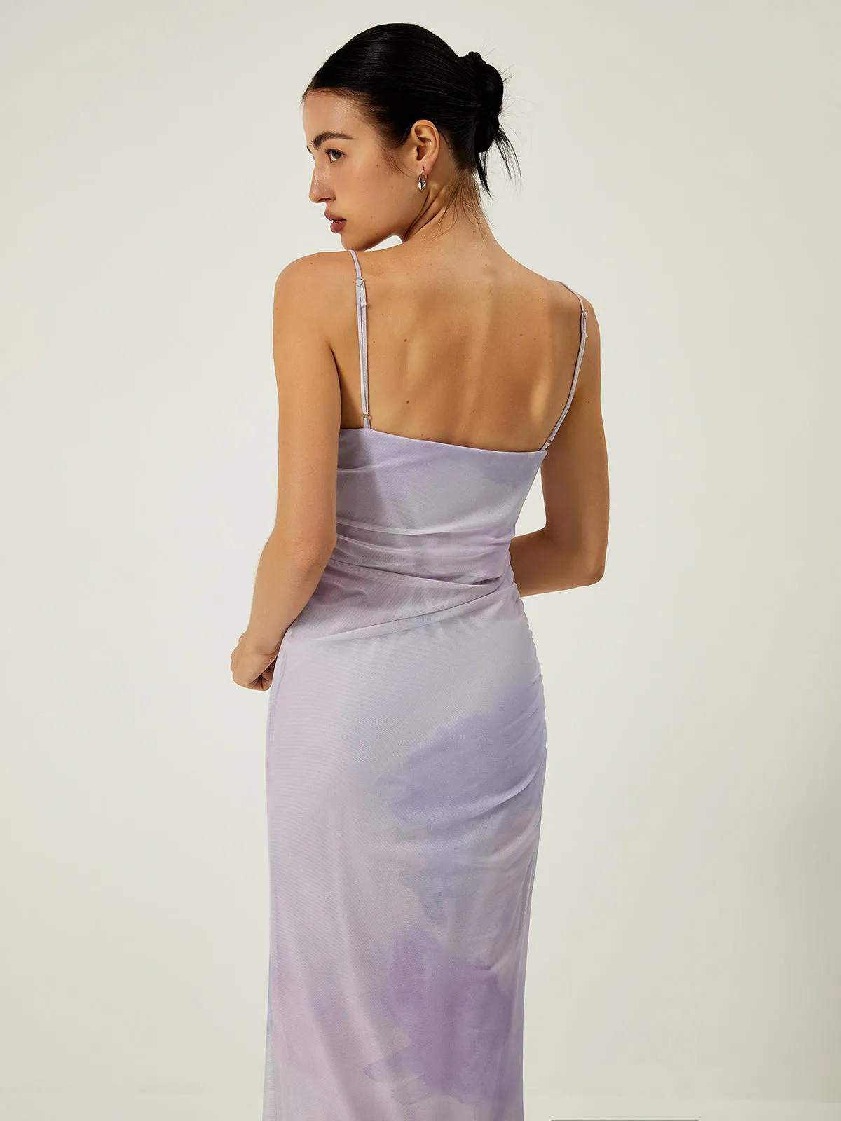 Romantic Print Adjustable Strap Long Dress sold by COMMENSE product image thumbnail 4