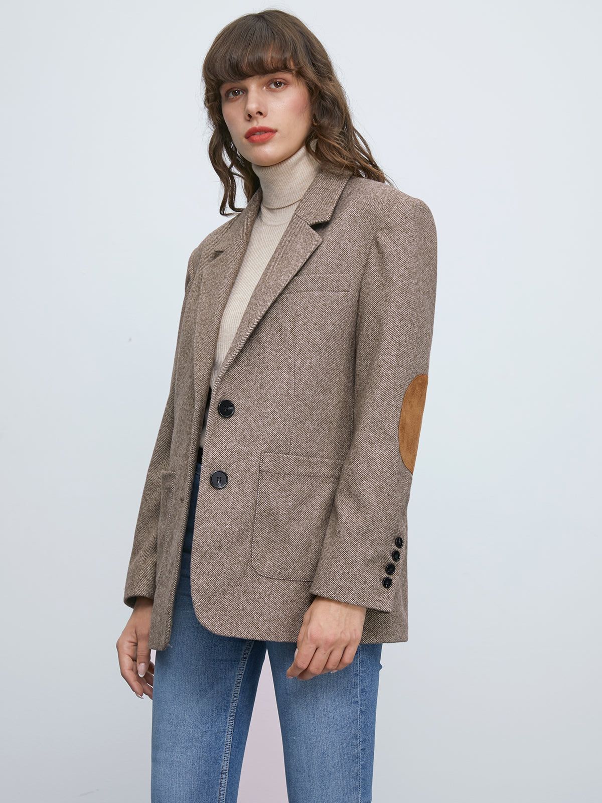 Wool Elbow Patch Blazer sold by COMMENSE product image thumbnail 4