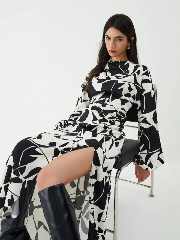 Floral Printed Split Long Dress sold by COMMENSE