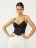 Adjustable Strap Mesh Corset Bodysuit sold by COMMENSE
