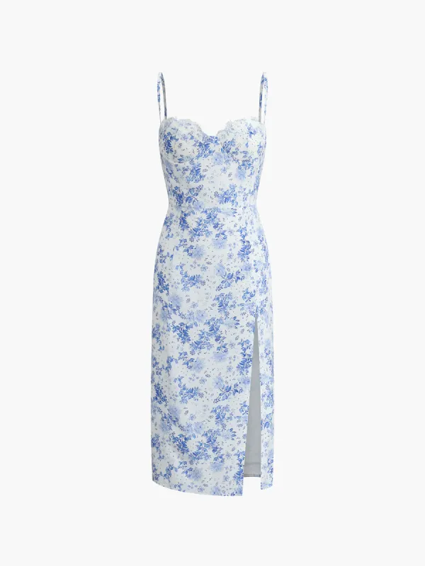 Floral Print Cami Midi Dress sold by COMMENSE
