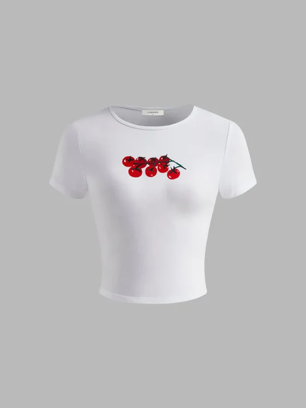 Pure Cotton Fruit Printed T-Shirt sold by COMMENSE