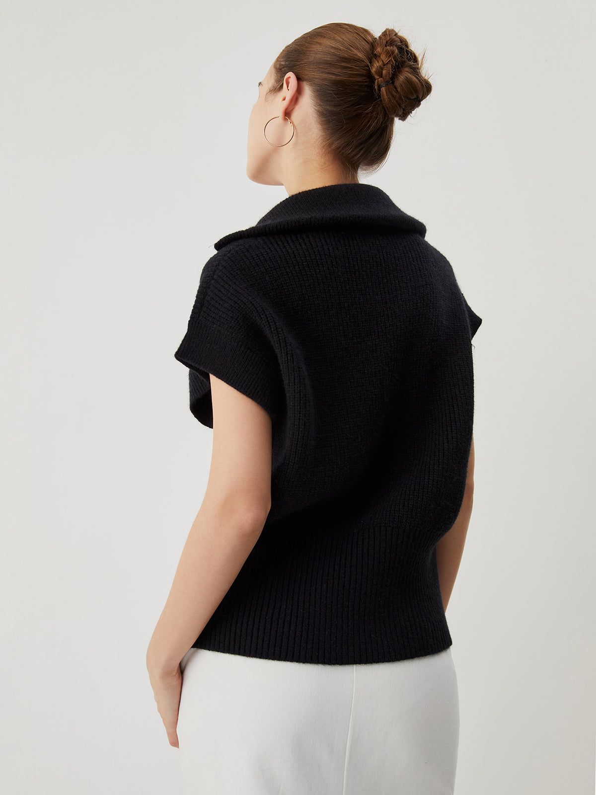 Solid Zip Up Collar Knit Cardigan sold by COMMENSE product image thumbnail 5