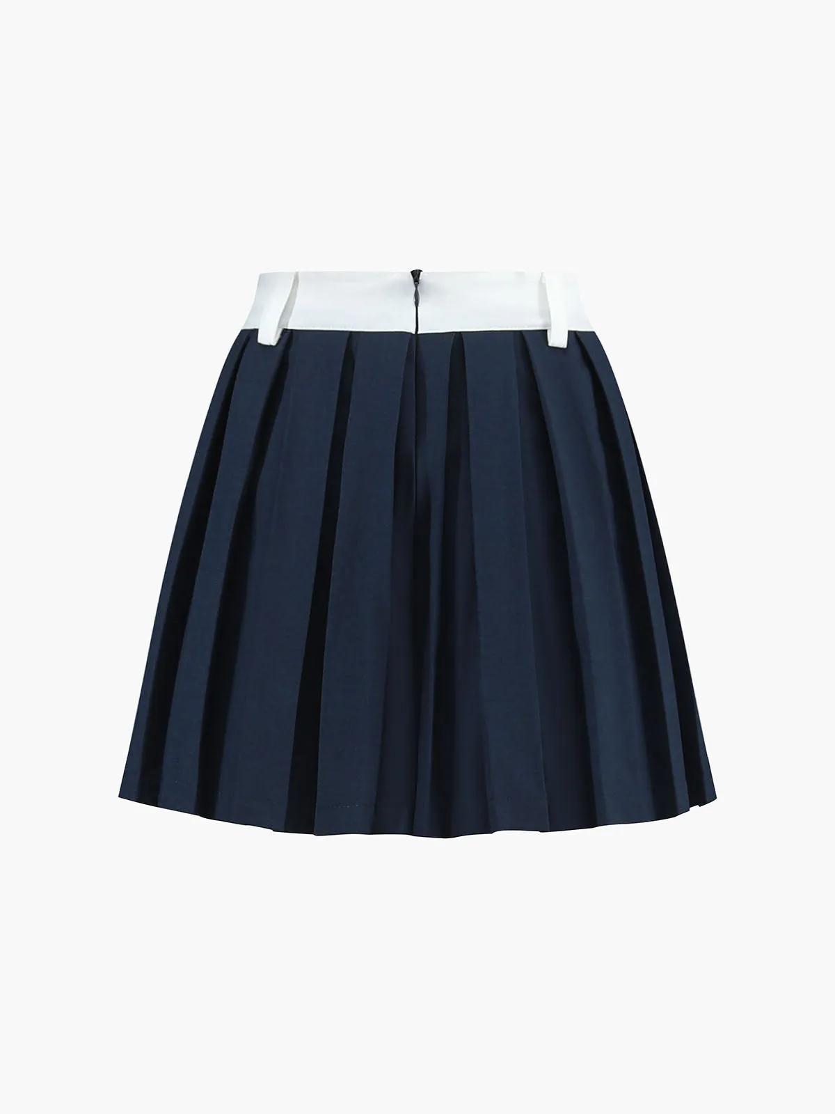 Contrast Binding Pleated Mini Skirt sold by COMMENSE product image thumbnail 2
