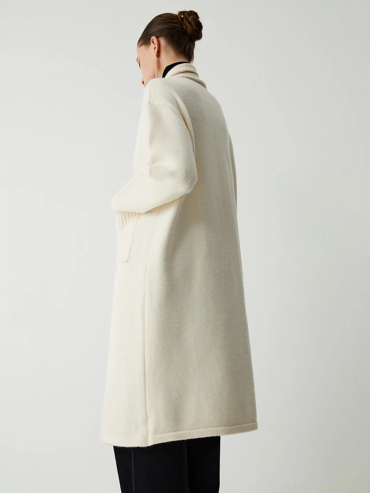 Double Pockets Buttoned Longline Knit Coat sold by COMMENSE product image thumbnail 3