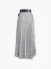 Monogram Pleated Belted Zip Up Maxi Skirt sold by COMMENSE