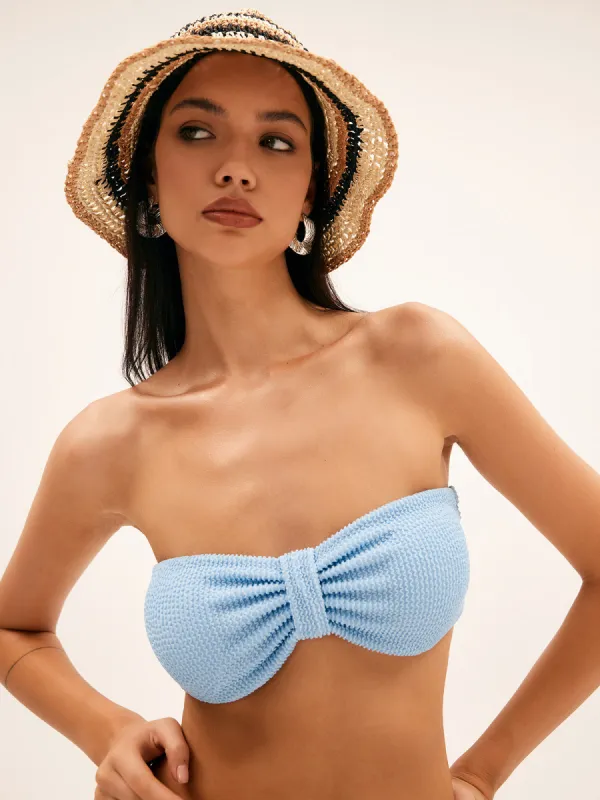 Striped Straw Bucket Hat sold by COMMENSE