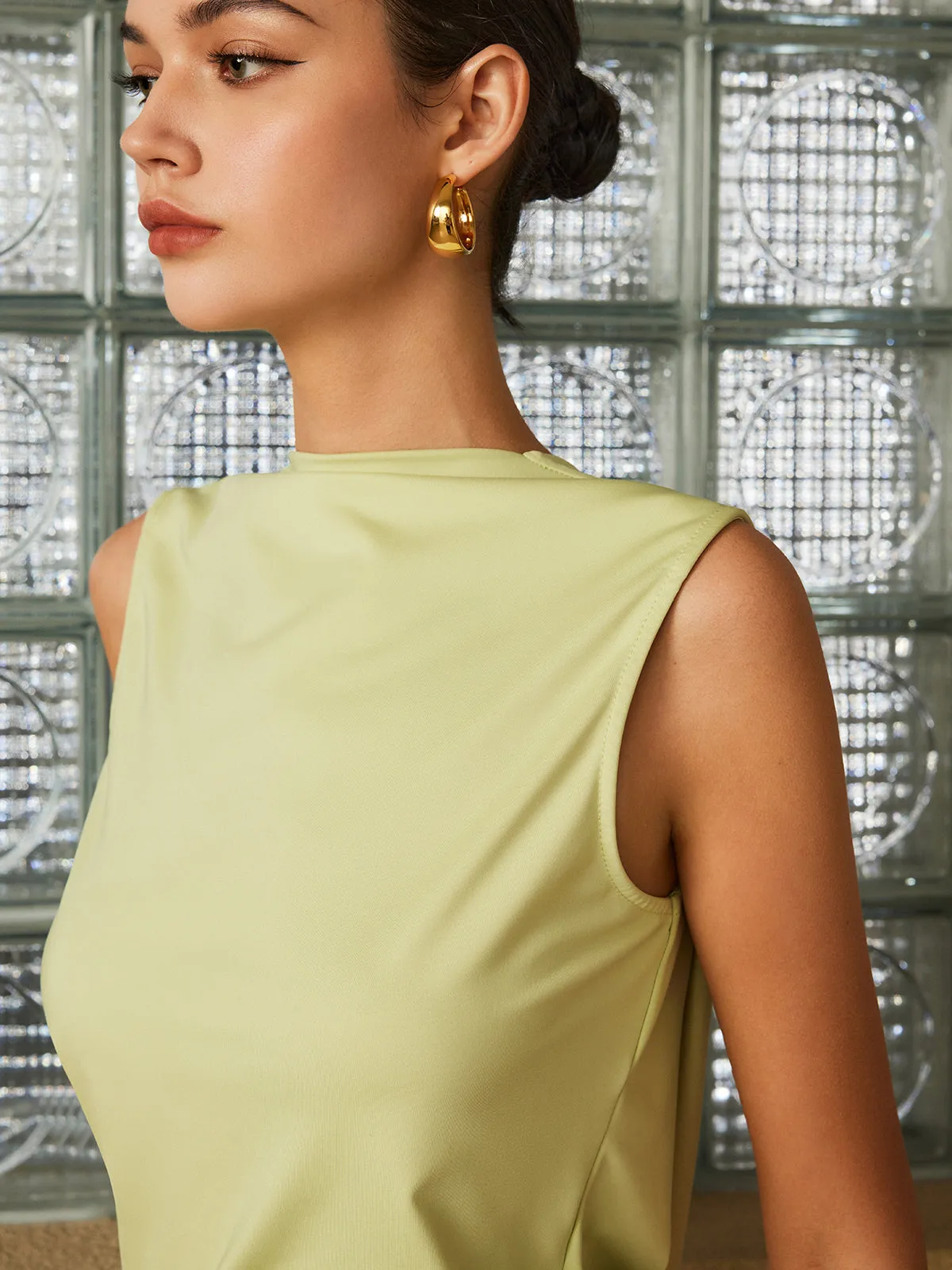 Pleated Backless Tank Top sold by COMMENSE product image thumbnail 4