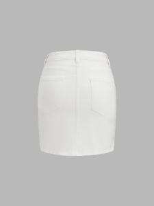Utility Denim Buttoned Skirt sold by COMMENSE