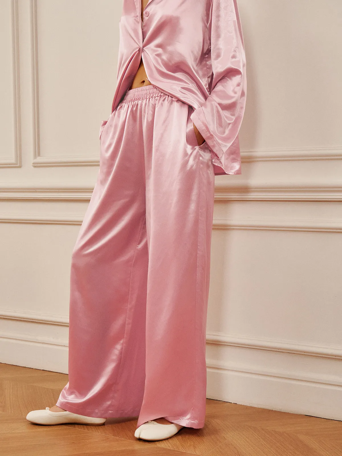 Satin Solid Cozy Long Pants sold by COMMENSE product image thumbnail 2