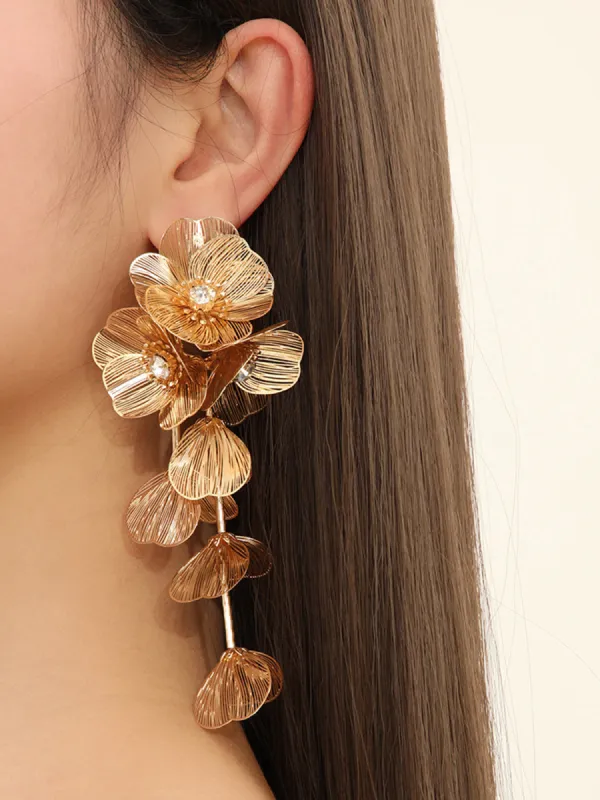 Floral Decor Fringed Earrings sold by COMMENSE