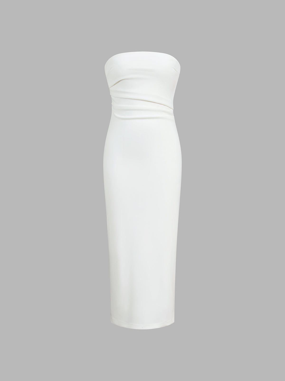 Ruched Zippered Tube Midi Dress sold by COMMENSE product image thumbnail 2