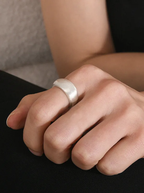 Minimalist Oval Brushed Ring sold by COMMENSE