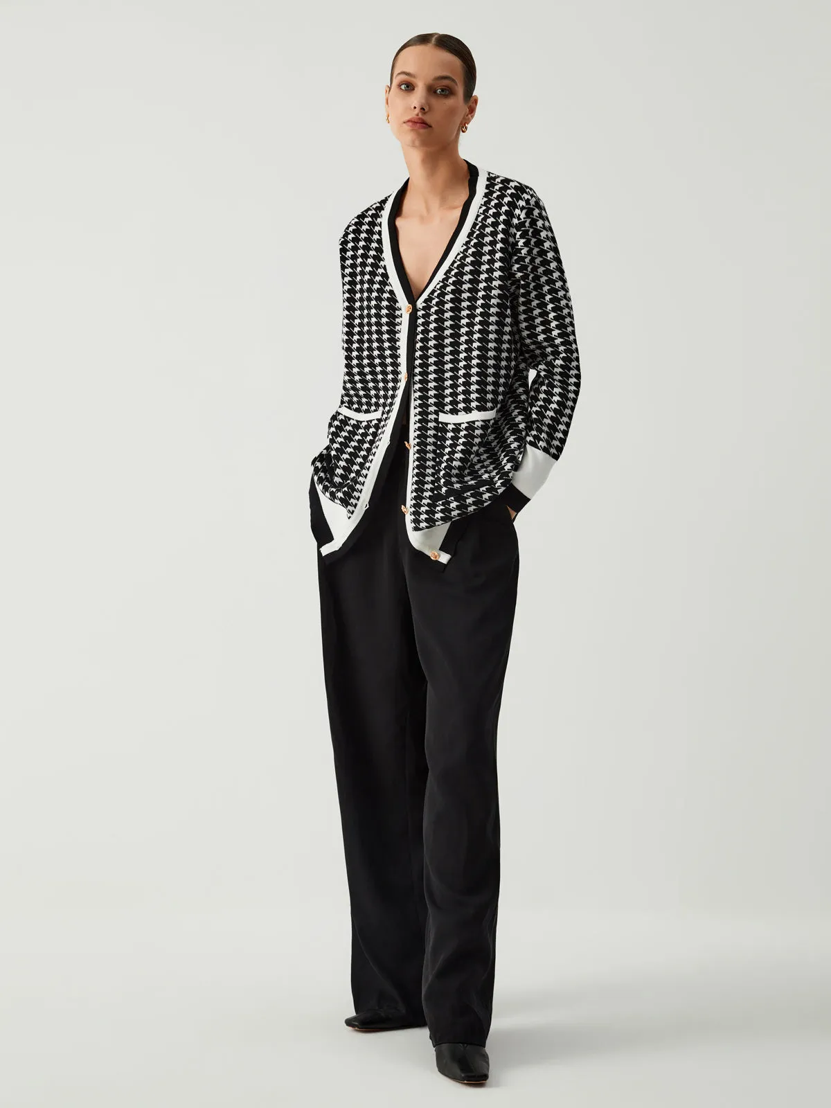 Leisure Houndstooth Cardigan sold by COMMENSE product image thumbnail 2
