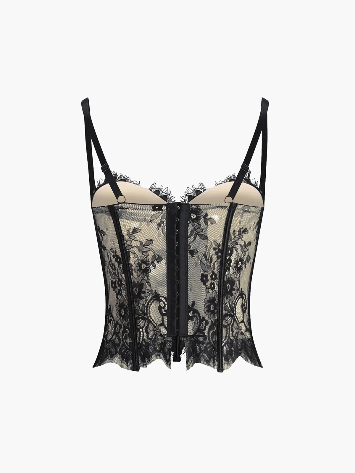 Floral Lace Semi-sheer Corset sold by COMMENSE product image thumbnail 2