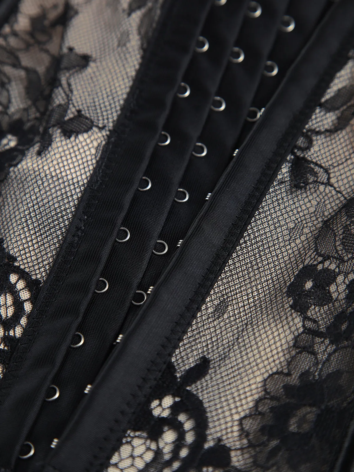 Floral Lace Semi-sheer Corset sold by COMMENSE product image thumbnail 3