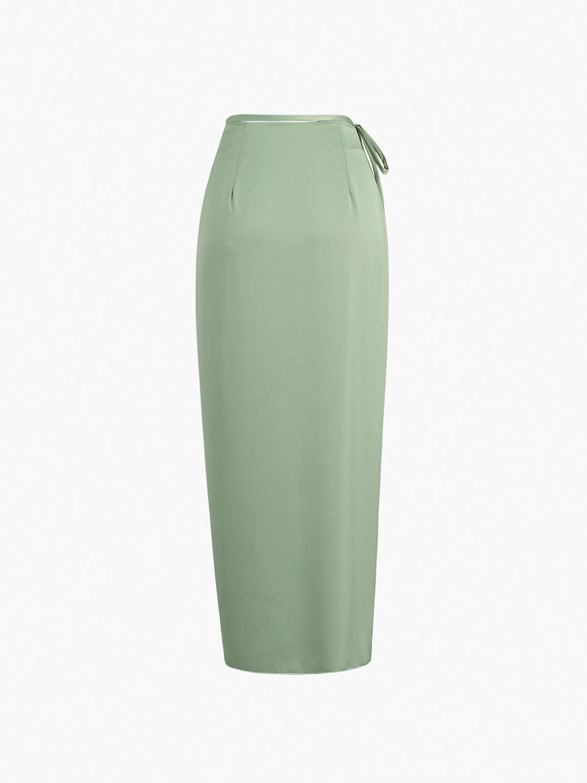 Wrap Satin Slit Maxi Skirt sold by COMMENSE product image thumbnail 7
