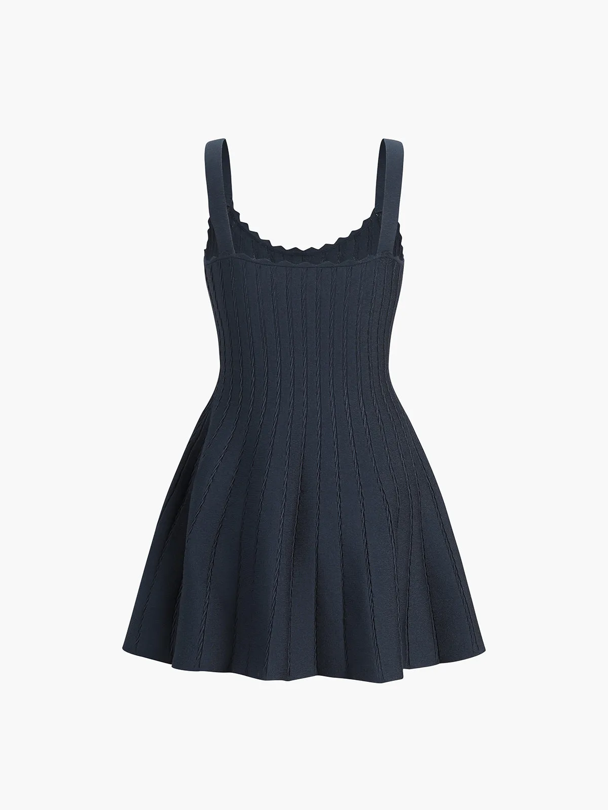 Basic Solid Textured Short Sweater Dress sold by COMMENSE product image thumbnail 3