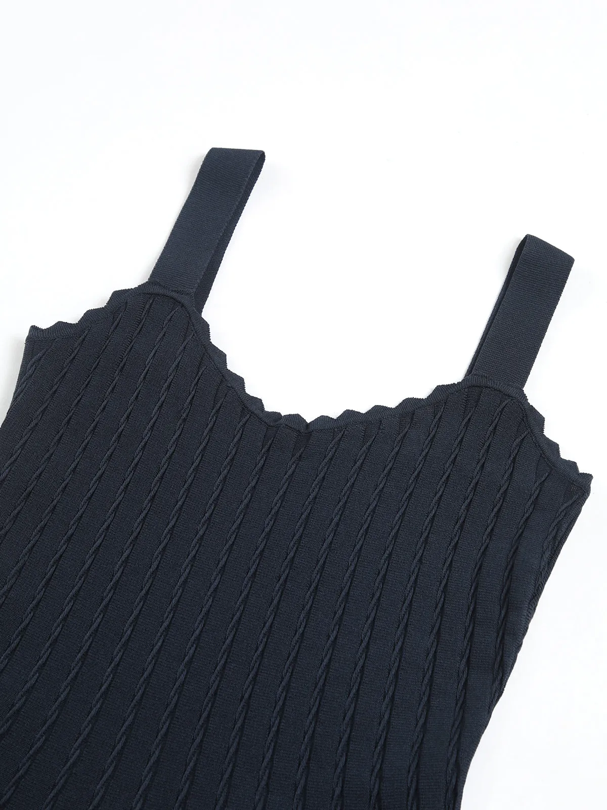 Basic Solid Textured Short Sweater Dress sold by COMMENSE product image thumbnail 4