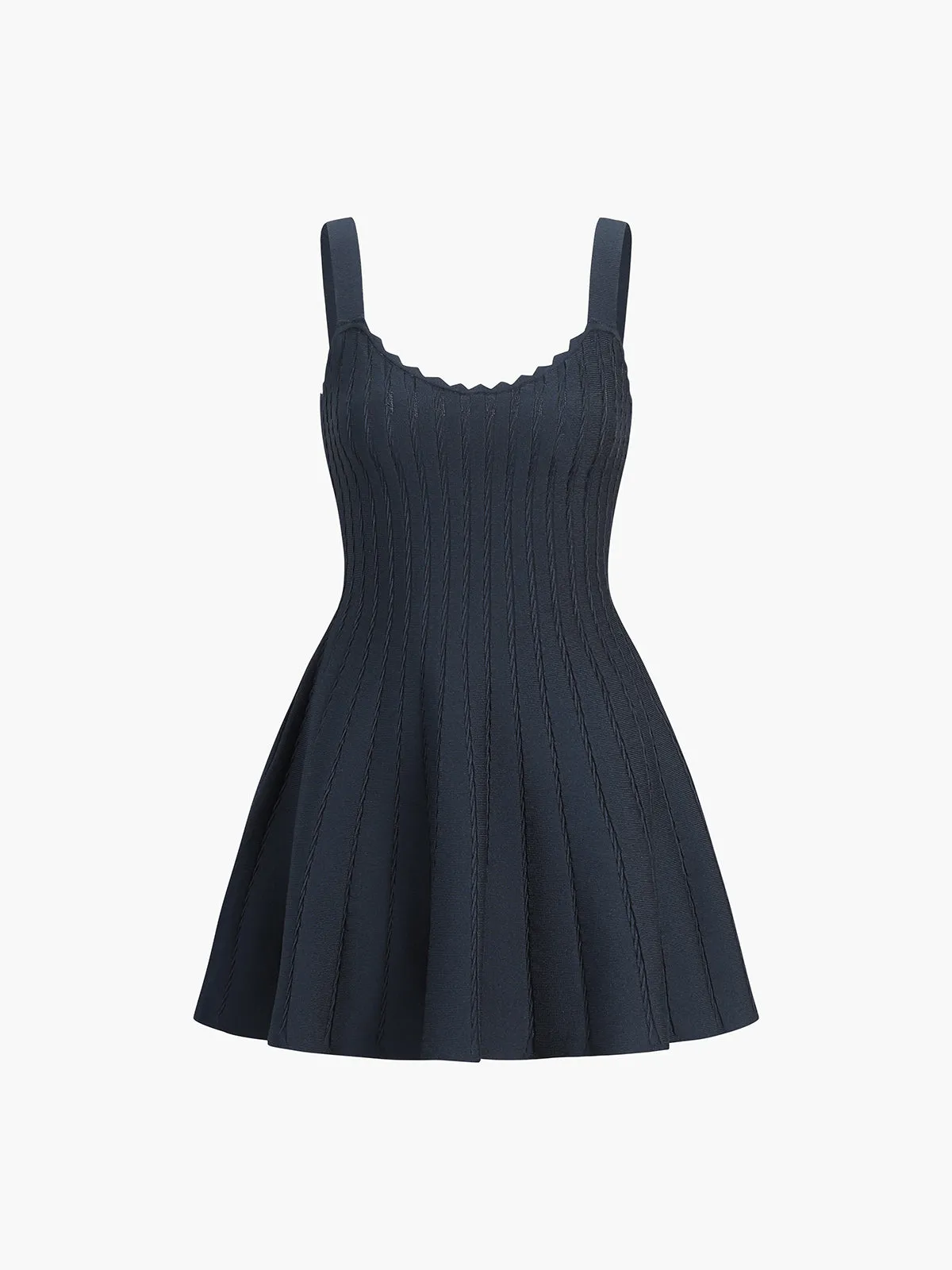 Basic Solid Textured Short Sweater Dress sold by COMMENSE