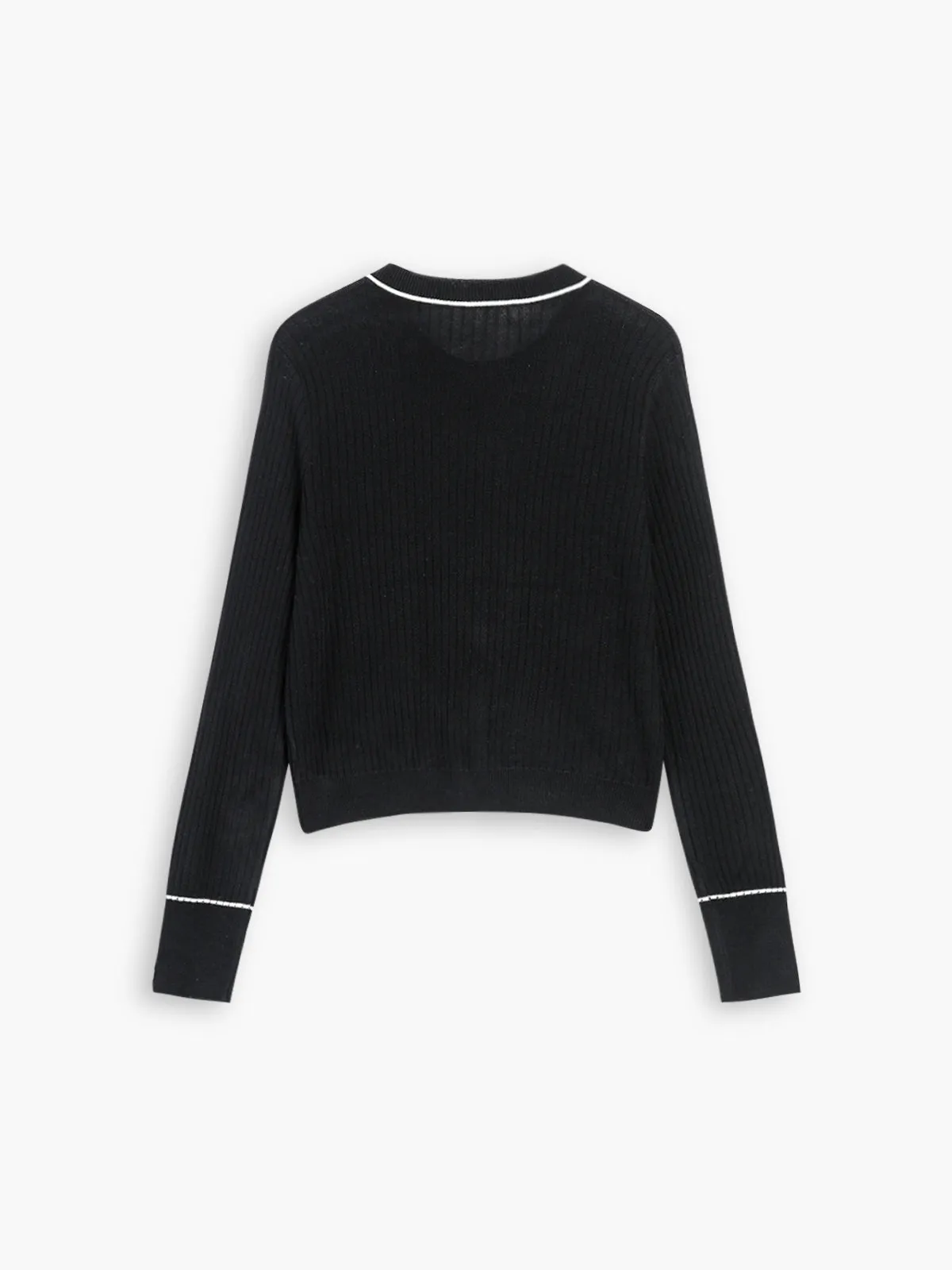 Contrast Trim Double Pockets Cardigan sold by COMMENSE product image thumbnail 2