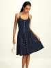 Pure Cotton Printed Breasted Dress sold by COMMENSE