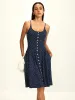 Pure Cotton Printed Breasted Dress sold by COMMENSE