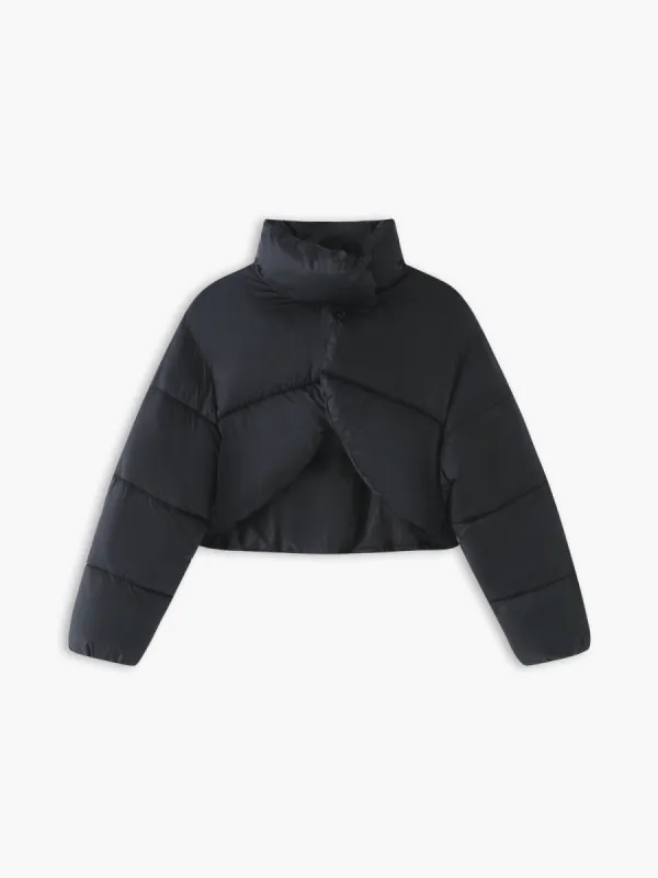Quilted Puffer Mock Neck Crop Coat made by COMMENSE