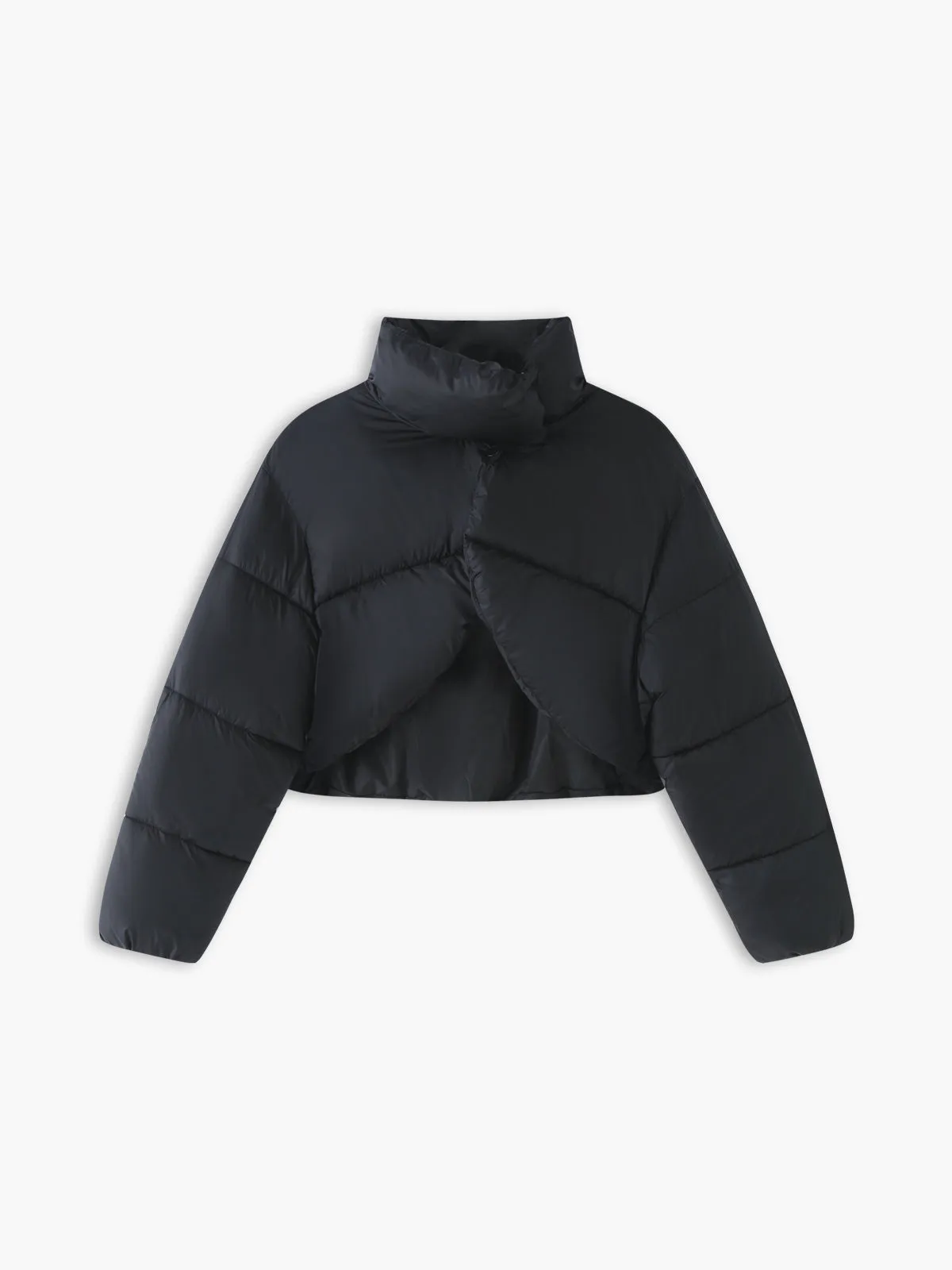 Quilted Puffer Mock Neck Crop Coat sold by COMMENSE