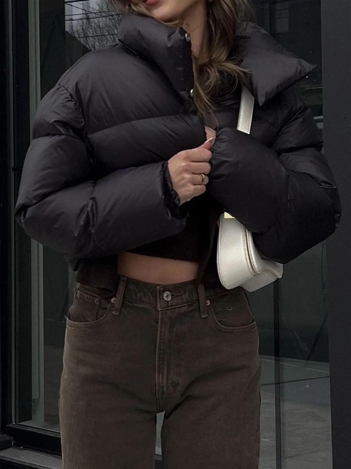 Quilted Puffer Mock Neck Crop Coat sold by COMMENSE product image thumbnail 2