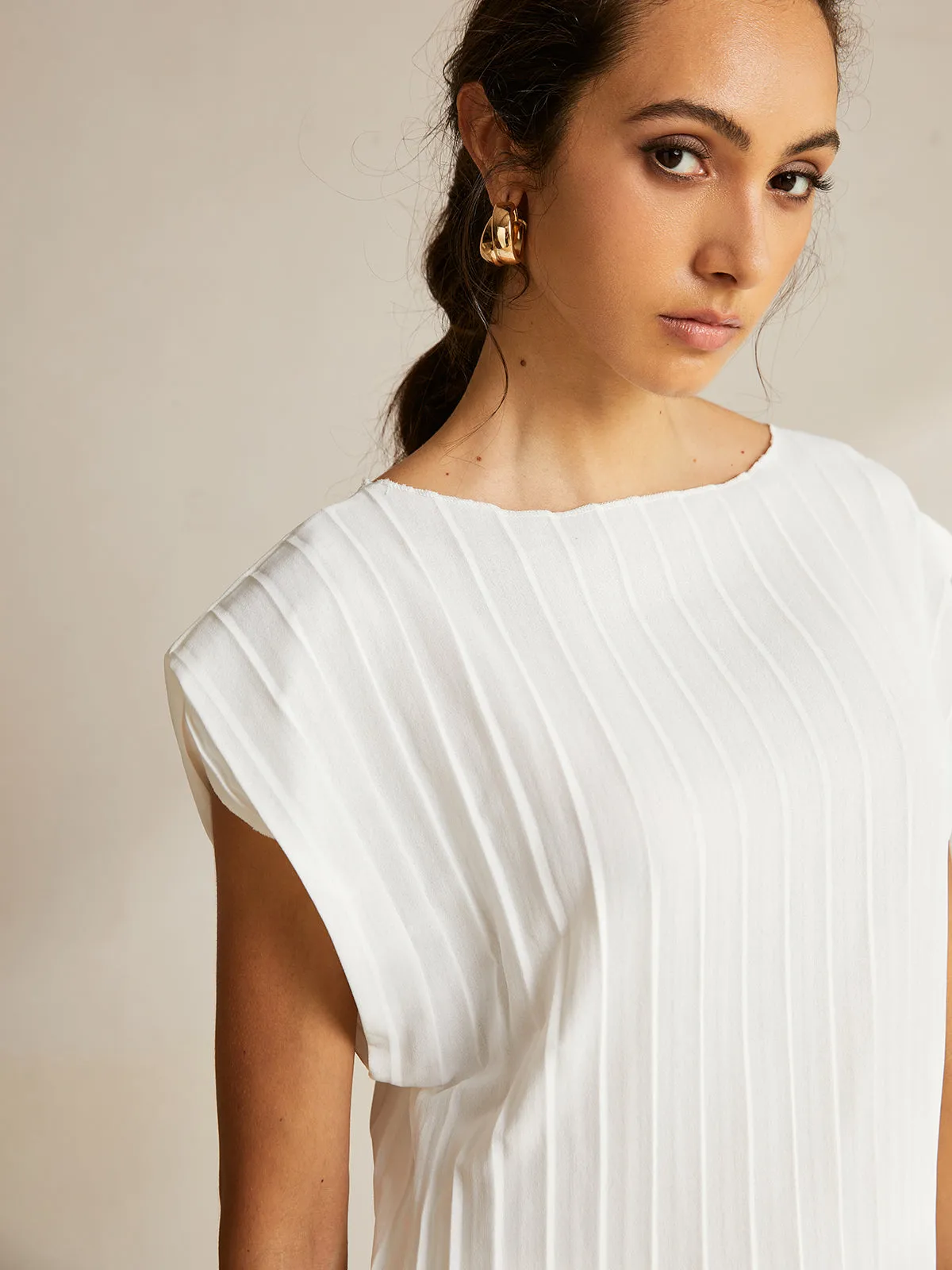 Casual Semi-Sheer Pleated Pants Set sold by COMMENSE product image thumbnail 2