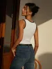 Contrast Binding Ribbed Tank Top sold by COMMENSE