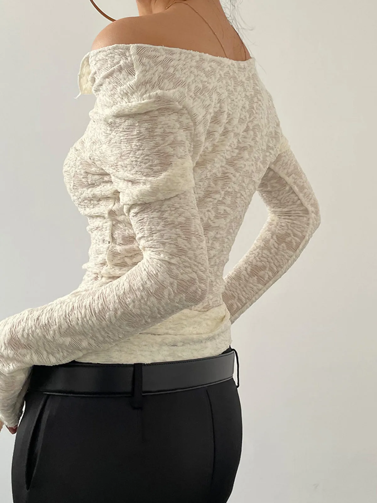 Lace Split Long Sleeve Top sold by COMMENSE product image thumbnail 5