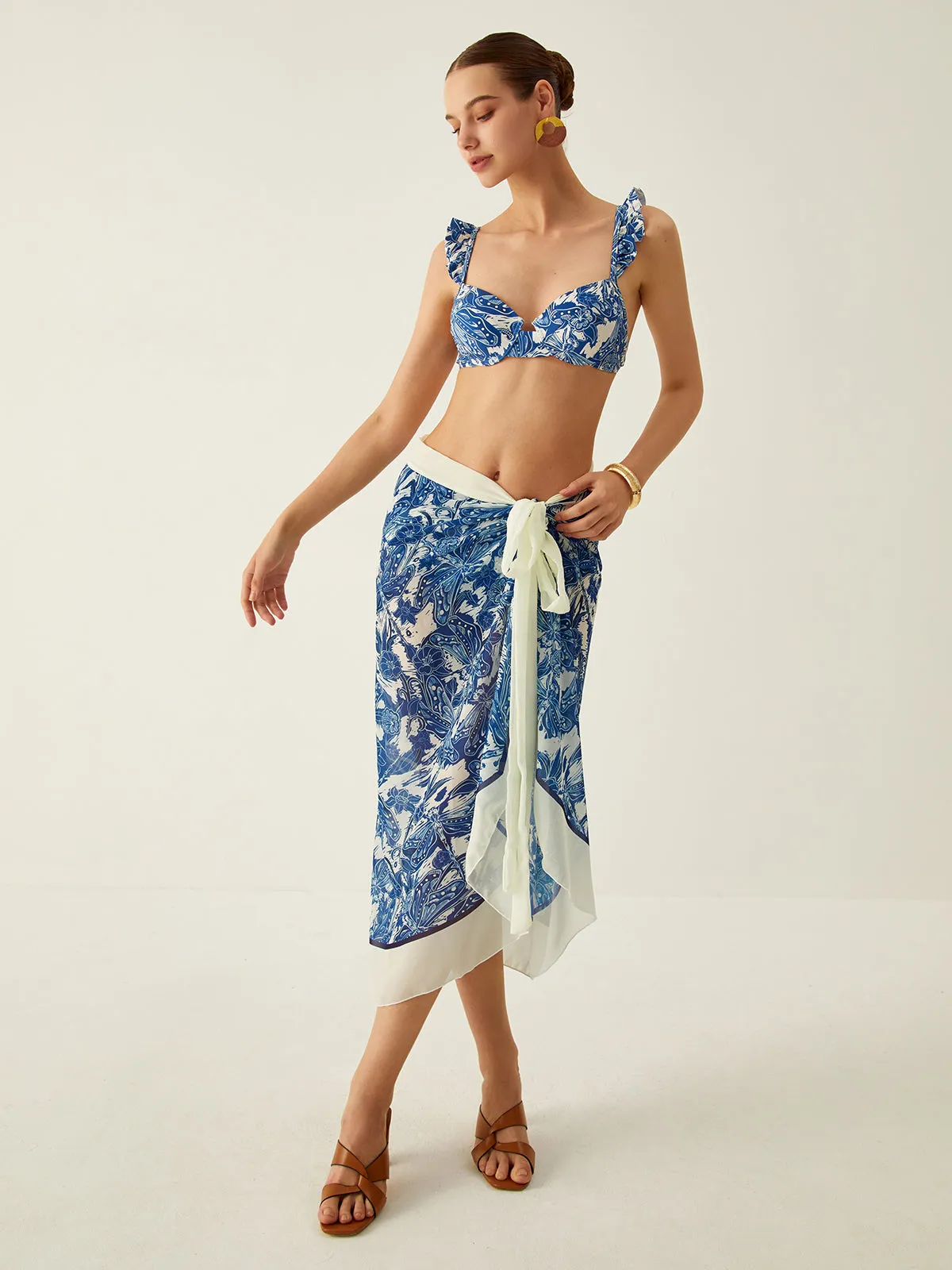 Printed Bikini Cover Up Skirt sold by COMMENSE