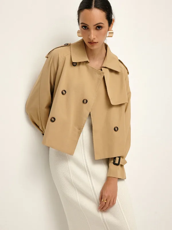 Breasted Lapel Trench Coat sold by COMMENSE